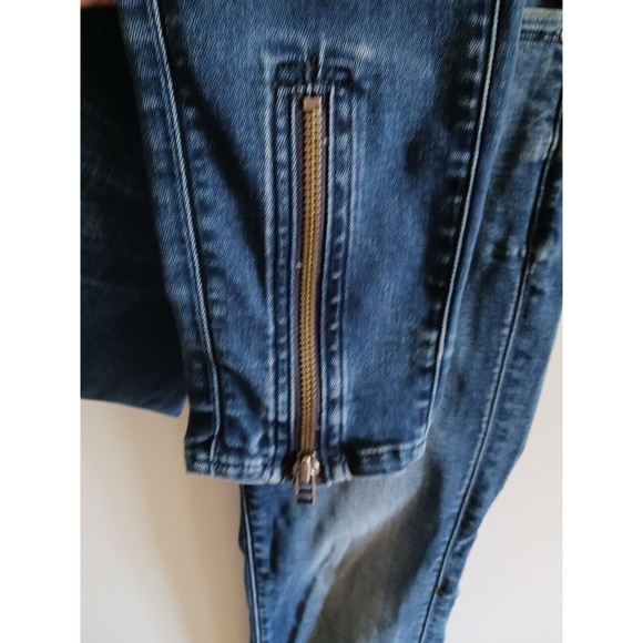 G Raw Medium Wash Jeans Womens Size W29xL34 Blue Skinny Zipper Ankle - Picture 4 of 7